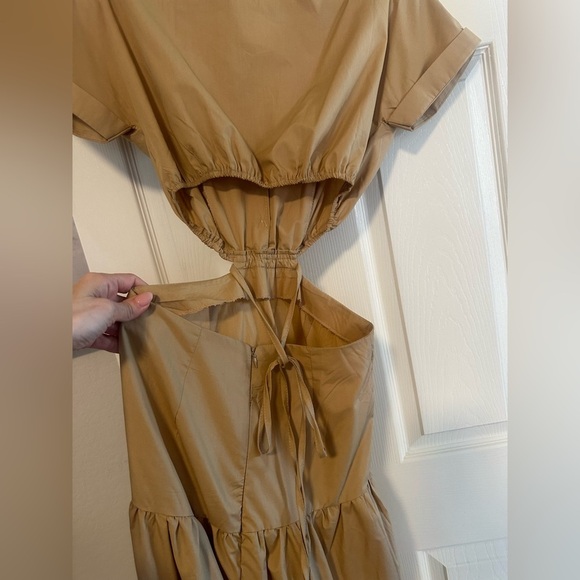 Open Back Khaki Dress​ - Picture 2 of 4